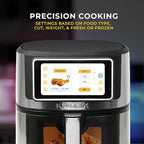 Kalorik Air Fryer VIVID TOUCH Series 5 Quart Capacity with High-Resolution Touchscreen 202 Cooking Presets in 12 Food Categories with View Window, 1500-Watts, Stainless Steel