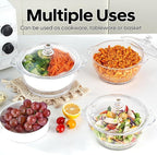 Glass Microwave Steamer for Vegetables, Broccoli, Fish & Food – Oven Safe Steamer Bowl for Cooking, BPA-Free, Odorless & Dishwasher Safe（2.5L）