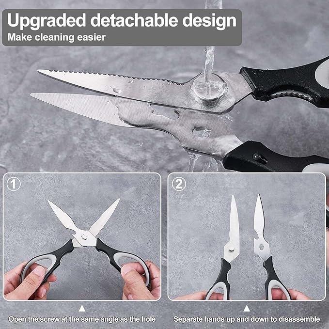 3-Pack Kitchen Shears Heavy Duty All Purpose Stainless Steel Scissors Dishwasher Safe Cooking for Meat, Chicken, Fish, Vegetable