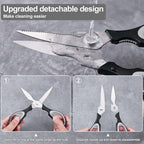 3-Pack Kitchen Shears Heavy Duty All Purpose Stainless Steel Scissors Dishwasher Safe Cooking for Meat, Chicken, Fish, Vegetable