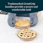 Libbey Baker’s Premium 2 Piece Glass Pie Plate, Stackable, Space Saving Casserole Dish Set with Lids, Glass Baking Dish Set for Fruit Pies, Quiches