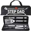 Step Dad Gifts, Gift for Stepdad from Step Daughter on Christmas Grilling Accessories, Heavy Duty Stainless Steel Grill Set BBQ Grill Tools for Outdoor Grill with Aluminum Case, Camping Grill Utensils
