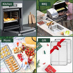 Quarter Sheet Pan with Cooling Rack Set [2 Baking Sheets + 2 Baking Racks], CEKEE Stainless Steel Cookie Sheets for Baking and Wire Rack - Rust & Warp Resistant & Nonstick, Size 12 x 9.8 x 1 Inch