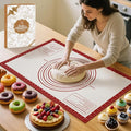 Non Stick Pastry Mat for Rolling Dough Fondant Pie Crust, Macaron Silicone Baking Mat for Mat Extra Large Silicone Mats for Baking Cookie Cakes Pizza Candy Bread