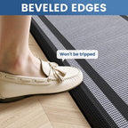 KitchenClouds [2 PCS] Kitchen Rugs Cushioned Anti-Fatigue Kitchen Mats for Floor Waterproof Kitchen Rug Set Non-Slip Comfort Standing Mat for Office, Sink, Laundry 20"×30"+20"×47",Black