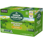 Green Mountain Coffee Roasters Breakfast Blend Single-Serve Keurig K-Cup Pods, Light Roast Coffee, 12 Count
