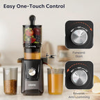 Ciarra Cold Press Juicer - 4.3” XL Feed Chute, Quiet Motor, 406Oz BPA-Free Juicer Machines, 99% Juice Yield Slow Masticating Juicer for Whole Fruits & Vegetables, Easy to Clean