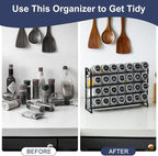 AOZITA Spice Rack Organizer with 28 Empty Spice Jars with Silver Lids, Funnel, Labels - Seasoning Organizer for Countertop, Cabinet, Kitchen, Pantry