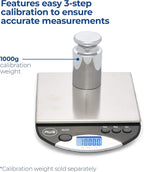 American Weigh Scales Bench Series Precision Digital Kitchen Weight Scale, Food Measuring Scale, 1kg x 0.1g, AMW-1000-BLK