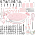 Kootek 158PCs Cake Decorating Kit, Baking Supplies Tools - Includes Cake Stand Turntable, 64 Icing Piping Tips Set, 2 Frosting Spatulas, 3 Scrapers, 50+2 Pastry Bags, Coupler, Video Tutorial, Booklet