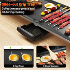 LDAILY 35’’ Extra Large Nonstick Electric Griddle, Teppanyaki Grill BBQ W/ 4 Adjustable Temperature, Even Heating & Handles, Long Table Top Pancake Griddle Grill for Indoor & Outdoor Party, Camping