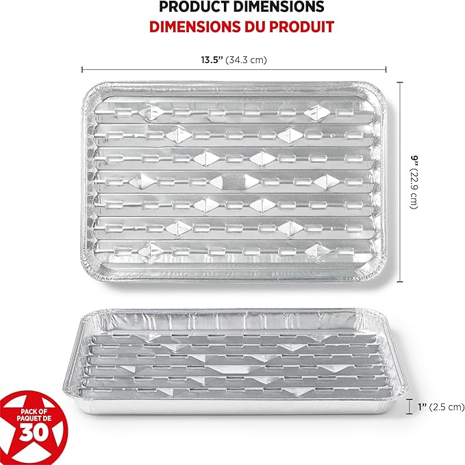 Starfrit 30-Pack Aluminum Grilling Trays - Recyclable - Disposable - Perfect for BBQ