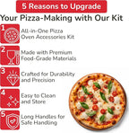 Senwosa Pizza Oven Accessories Set - 3 Piece Pizza Making Kit with Pizza Peel, Pizza Oven & Stone Brush with Scraper, Turning Fork & Bubble Popper - Tools for Indoor Outdoor Brick Wood Gas Ovens
