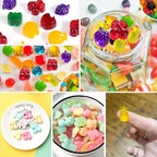 Sidosir 4Pcs Gummy Fruit Candy Molds, Non-stick Silicone Candy Gummy Molds with 2 Droppers