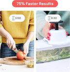 Fullstar Mandoline Slicer for Kitchen - Vegetable Chopper, Onion Potato Food Veggie Fruit Slicer and Cutter with Container, Kitchen Gadgets & Accessories, Home Essentials (6-in-1, Full White)