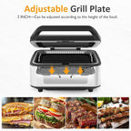 Sunvivi Indoor Grill, 1300W Smokeless Grill Indoor with Auto-Lift, Electric Griddle Nonstick with Removable Plates, Independent Upper Heating, Smart Time & Temperature Control, Easy to Clean and Store