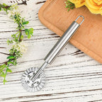 Pastry Wheel Cutter, Stainless Steel Fluted Pasta Crimping Wheel Dough Crimper Pie Crust Cutter Lattice Roller Ravioli Maker Tool for Pizza Noodle Cracker