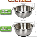 304 Stainless Steel Colander, 2.5 QT Capacity and 2.5 QT Mixing Bowl, Micropore Strainer for Washing Rice, Fruit, and Veggies, Perfect Draining for Cooked Pasta