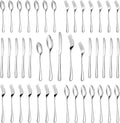 MUTNITT 30 Pcs Silverware Set Service for 6,Premium Stainless Steel Flatware Set,Mirror Polished Cutlery Utensil Sets,Durable Kitchen Eating Tableware Sets,Include Fork Knife Spoon,Dishwasher Safe