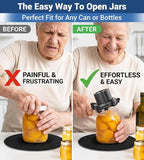 Electric Jar Opener for Seniors with Power-Clamp Technology, 2-in-1 Patent Automatic Jar & Bottle Opener Rechargeable 800mAh Hands-Free Opener with Bonus Anti-Slip Gripper Pad for Beer, Dressing, Jar
