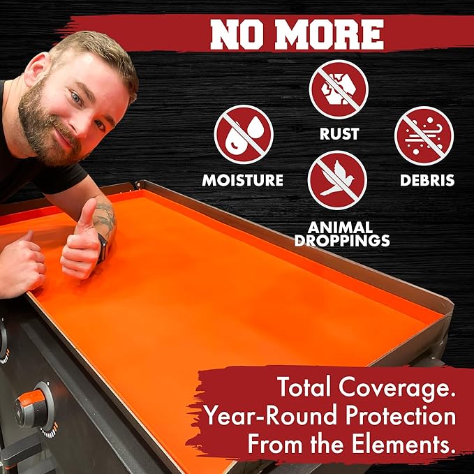 KITCHEN PERFECTION 36" Premium Silicone Griddle Cover Mat For Blackstone Griddle 36 Inch - Hermetic Protection From Rust & Debris All Year, Fits All Blackstone 36 Inch Models - Food Grade Silicone