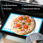 Silicone Baking Pastry Mat,36" x 24" Large Non Stick Sheet Mat with Measurement, Non-slip Food Grade Dough Rolling Mat for Making Cookies,Macarons,Bread