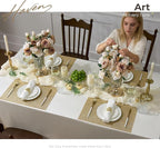 Leetaltree Gold Placemats Set of 12 - Heat Resistant Non-Slip Place mats for Dining Table, Washable Durable PVC Vinyl Woven Table Mats(Luxury Gold, 12)