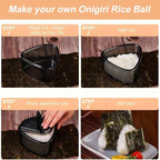 3PCS Clear Black Onigiri Rice Ball Mold Maker Kit, Musubi Press, Triangle Sushi Press for Kid Lunch Bento, Non-stick, BPA-Free