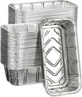 MOACOCK 50 Pack 2Lb Loaf Pans, 8.5" X 4.5" X 2.6" Foil Heavy Duty Disposable Aluminum Foil, Premium Bread Pans for Baking Homemade Cakes & Breads Holiday Treats Food Storage