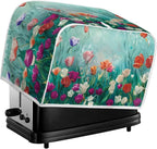 JEOCODY Colorful Flower Toaster Covers Dustproof Toaster Bread Maker Cover Fits for Most Standard 2 Slice Toasters, Universal Size Microwave Oven Dustproof Cover Women Gift