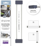 Sanni Shoo drip.line Pure - Versatile and Adjustable Kitchen Rack Drip Tray for Dishcloths, Brushes, and Bottles - Hygienic Storage - Made ofStainless Steel and Silicone