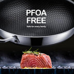 DOTCLAD 13 Inch Hybrid Stainless Steel Wok with Lid and Steamer Basket, Non Stick Stir Fry Pan, PFOA-Free, Works on Induction, Dishwasher & Oven Safe