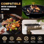 Universal Square Carbon Steel Griddle for Gas/Electric Stove Induction Cooktop and Oven, Thick Heavy-duty Carbon Steel, Vegetable Oil Pre-seasoned Nitrided Coating Process