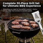 Kaluns Grilling Accessories, Dad Gifts for Fathers Day, Heavy Duty Stainless Steel Grill Set BBQ Grill Accessories for Outdoor Grill with Meat Thermometer, Case and Apron