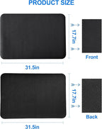 Dish Drying Mat for Kitchen Counter, 17"x31.5" Dish Drying Pad with Non-slip Rubber Backed, Hide Stain Anti Absorbent for Kitchen Counter, Drying Mat for Coffee Machine Dish Rack (Black)