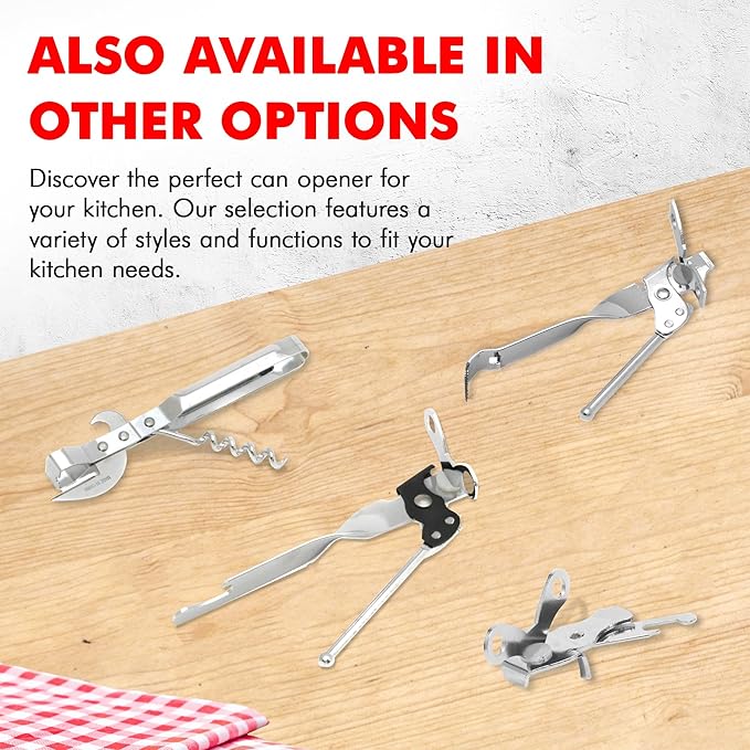 Chef Craft Select Can Opener with Tapper, 6.5 inches in length, Nickle Plated