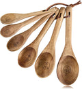 6pcs Measuring Spoons Set, Natural Acacia Wooden Measuring Spoons Includes 1/8 tsp, 1/4 tsp, 1/2 tsp, 1 tsp, 1/2 tbsp & 1 tbsp, Cute Teaspoon Tablespoon for Measuring Dry Ingredients