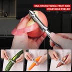 MAD SHARK Vegetable Peeler, Potato Peelers, I-Shaped Ultra Sharp Stainless Steel Blades Peelers, Orange Peeler for Kitchen, Veggie, Fruit, Garlic, Carrot, Apple Peeling 2pcs