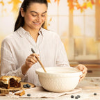Mason Cash In the Forest S12 (4.25 Qt) Embossed Mixing Bowl | Fox (Cream)