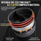 Dezin Hot Pot Electric with Divider, 6L Double-Flavor Shabu Shabu Pot, Dual Sided Removable Non-Stick Hotpot Pot Electric, 3" Depth Chinese Hot Pot with Multi-Power Control, 2 Silicone Ladles Included