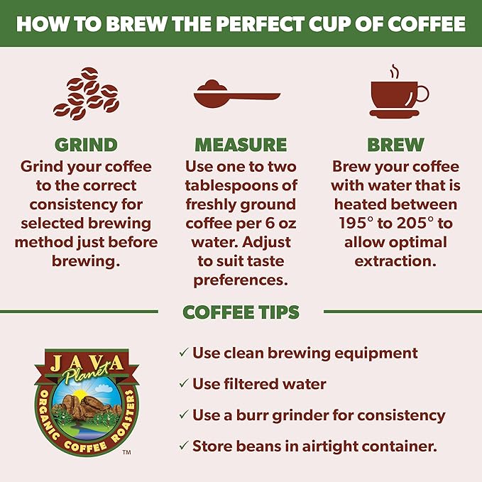 Low Acid Organic Coffee – Whole Bean, Mold-Free & Stomach Friendly by Java Planet, Peruvian Single Origin Decaf Coffee, Water Process, Medium Dark Roast, Smooth Full Flavored, 5LB Bag