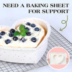 10 Inch Heart Shaped Cake Pans Silicone Large Nonstick Heart Cake Pan Set of 2, Food Grade Silicone Heart Molds for Baking, Easy to Clean Oven Air Fryer Freezer Safe（Cream, Confetti）