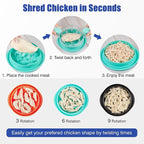 Chicken Shredder Tool Twist: 2026 Pro Food-Grade Visible Meat Shredder with Strong Anti-Slip Base, Ergonomic Handle, Chicken Breast Shredder, Suitable for Pork Beef Chicken (Green)