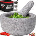 Priority Chef Heavy Duty Small Mortar and Pestle Set, 1.5 Cup, Make Fresh Guacamole, Salsa, Stone Grinder Bowl, Herb Crusher, Spice Grinder, 5.5" Wide, Grey