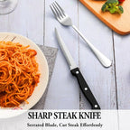 48 Pcs Silverware Set with Steak Knives Service for 8,Stainless Steel Flatware Set,Mirror Polished Cutlery Utensil Set,Home Kitchen Eating Tableware Set,Include Fork Knife Spoon Set,Dishwasher Safe