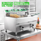 NUPANT 24L/25.4QT Commercial Deep Fryer with 2 Baskets and Lids, 110V Electric Fryer with Oil Filtration and Timer, Stainless Steel Large Double Tank Fryer Countertop Deep Fryer for Restaurant 3500W
