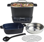 STIRMAX DELUXE 7.5 Quart Digital Multi-Cooker with Automatic Paddle to Stir and Shred, 9 in 1 programmable presets to Sauté, Sear, and Brown Food Before Simmering – Accessories, Skillet, & Cookbook