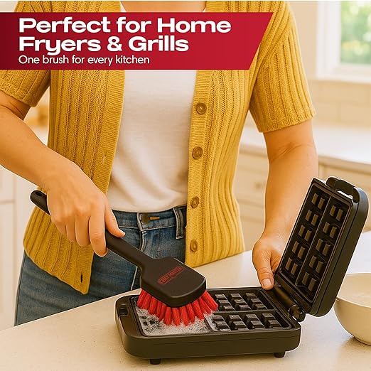20" Deep Fryer Cleaning Brush by FryOilSaver Co., Up to 425F High Heat Resistant Pot Cleaning Brush for Kitchen Deep Fryers, Griddle, Grills, Ovens & Waffle Maker for Food Service & Restaurant - 90049