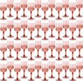 Plastic Wine Glasses, Plastic Goblets Vintage Style Cordial Unbreakable Drinking Glasses, Reusable Drinkware for Wedding Reception, Grand Event Party Supplies (48, Rose Gold)