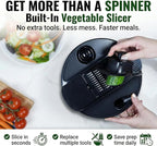 Stainless Steel Salad Spinner Large 5.28 Qt – Fast Drying Lettuce Spinner, Premium Durable Bowl for Washing & Drying Vegetables
